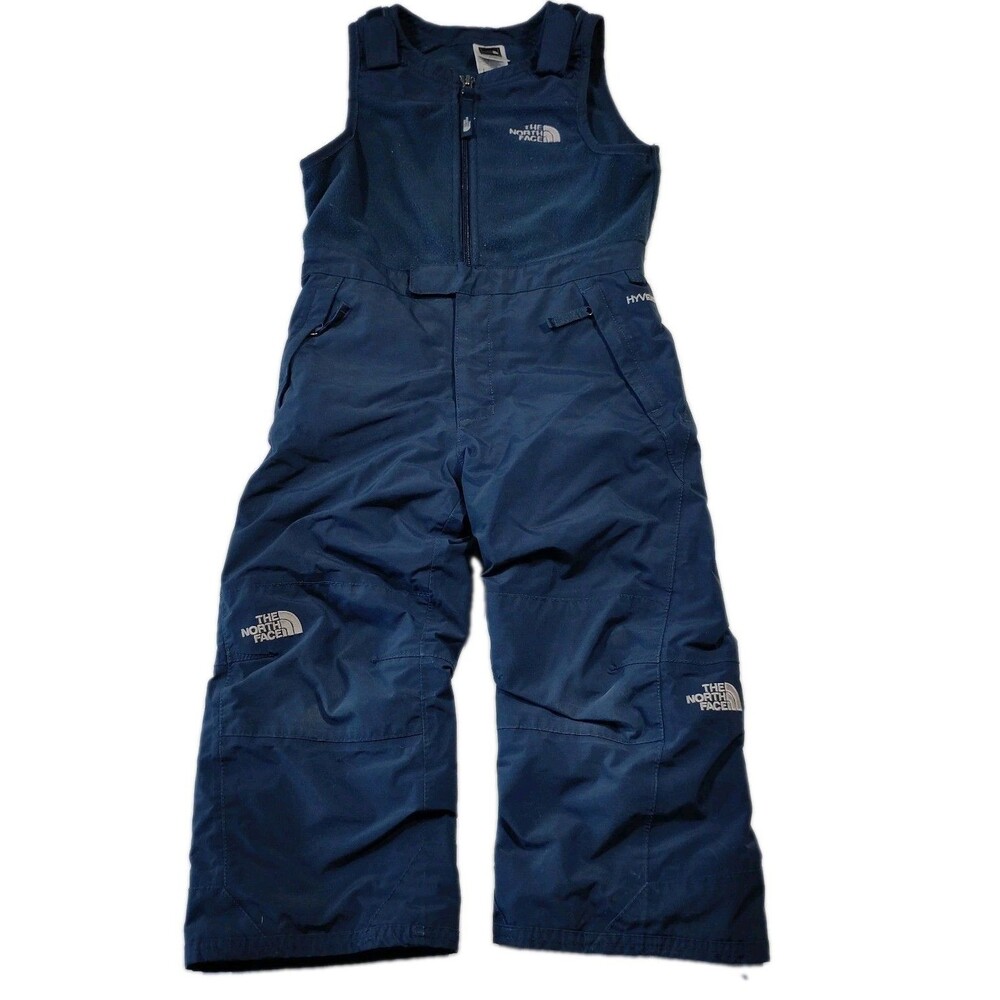 The North Face Snow Bibs Kids 4T Black Fleece Lined Insulated Ski Pants HyVent